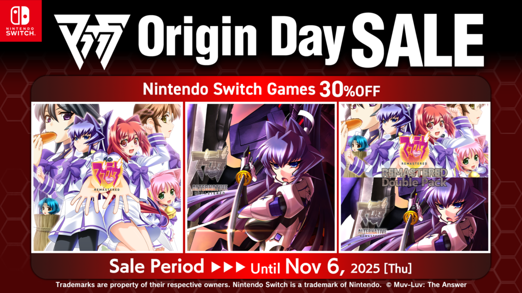 Muv-Luv Origin Day SALE Now Live! “Muv-Luv” and “Muv-Luv