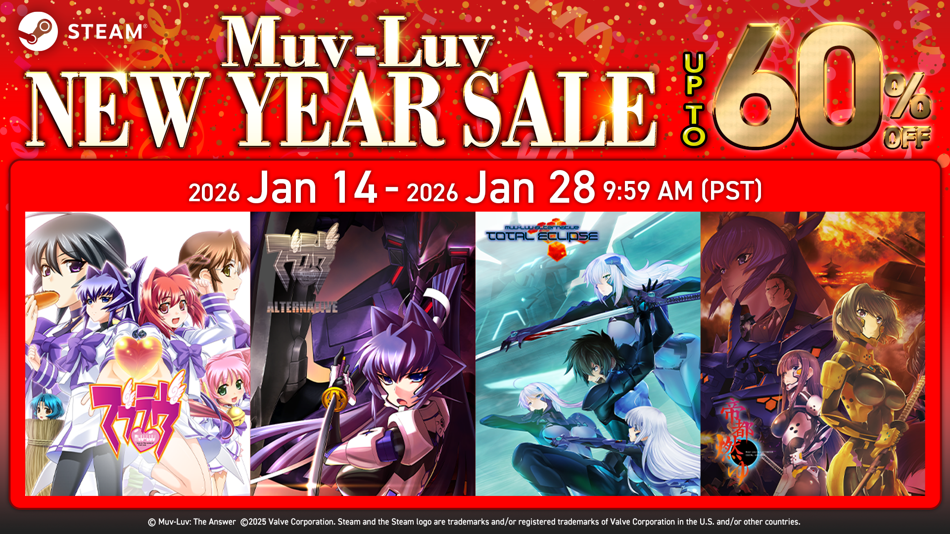 The “Muv-Luv New Year Sale” is now live on Steam!